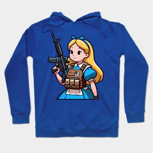 Tactical Wonderland Odyssey Tee: A Unique Twist on Alice's Journey Hoodie